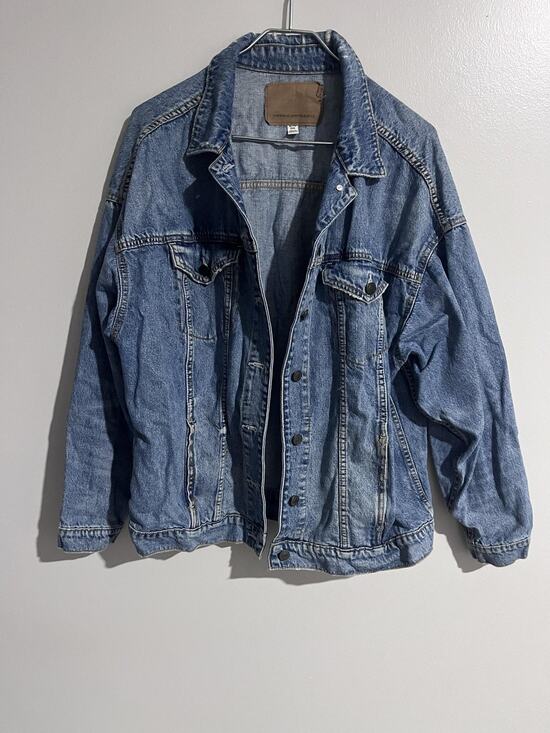 American Eagle Other - American Eagle Jacket Mens XL Blue Denim Bomber Collared Pockets Cotton Button